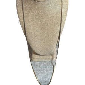 Vintage Gold Tone Herringbone Chain Necklace Textured Flat Link 24” Unbranded